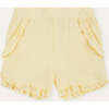 Seersucker Girl Frill Shorts, Vanilla Yellow - Blouses - 1 - thumbnail