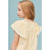 Seersucker Smocked Girl Blouse, Vanilla Yellow - Blouses - 3