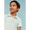 Terry Cotton Polo Shirt, Lagoon - Polo Shirts - 3 - thumbnail