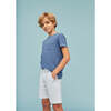 Seersucker Cargo Shorts, Light Blue - Shorts - 3