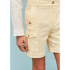 Seersucker Cargo Shorts, Vanilla Yellow - Shorts - 4