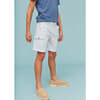 Seersucker Cargo Shorts, Light Blue - Shorts - 4