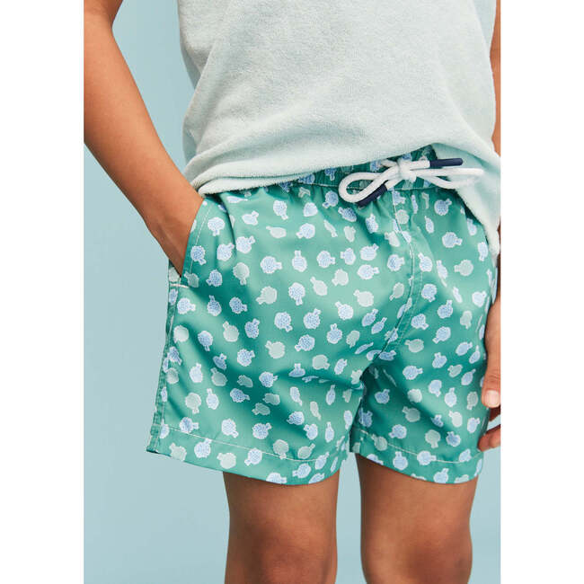 Terry Cotton Polo Shirt, Lagoon - Polo Shirts - 4