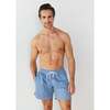 Men's Swim Shorts, Blue Geo - Swim Trunks - 2