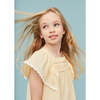 Seersucker Smocked Girl Blouse, Vanilla Yellow - Blouses - 6