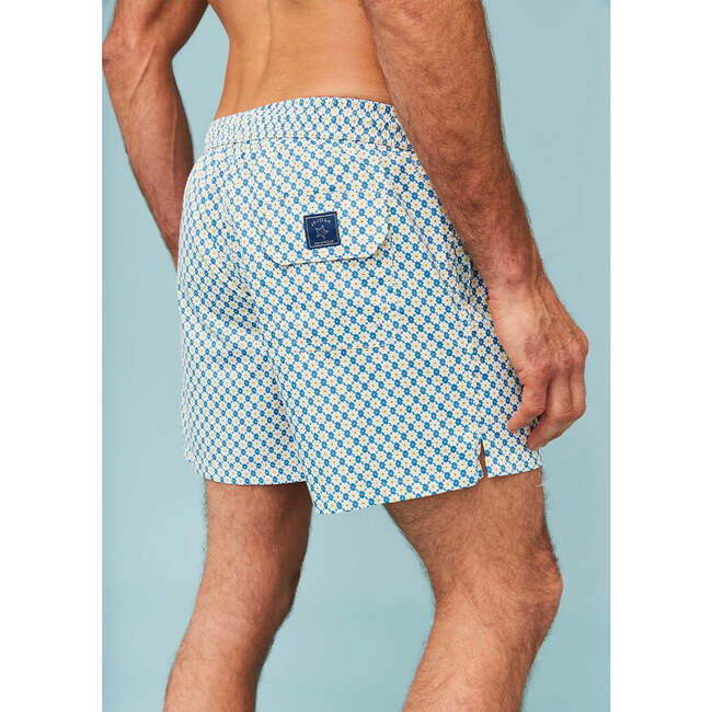 Men's Swim Shorts, Blue Floral - Swim Trunks - 4