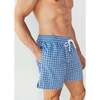 Men's Swim Shorts, Blue Geo - Swim Trunks - 3