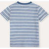 Linen Cotton T-Shirt, Blue Horizon Stripes - T-Shirts - 5