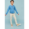 Cotton Polo Jumper, Sea Blue - Sweaters - 2