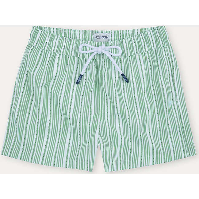 Boy's Swim Shorts, Green Stripes