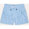 Boy's Swim Shorts, Blue Stripes - Swim Trunks - 1 - thumbnail