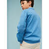Cotton Polo Jumper, Sea Blue - Sweaters - 3