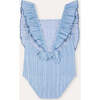 Girls' Ruffle Swimsuit, Blue Stripes - One Pieces - 5
