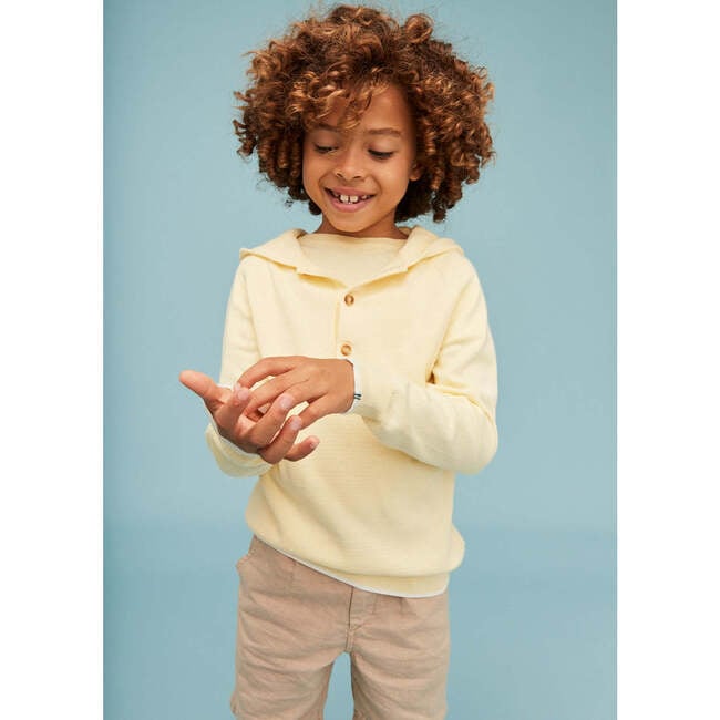 Cotton Hoodie, Vanilla Yellow - Sweaters - 4