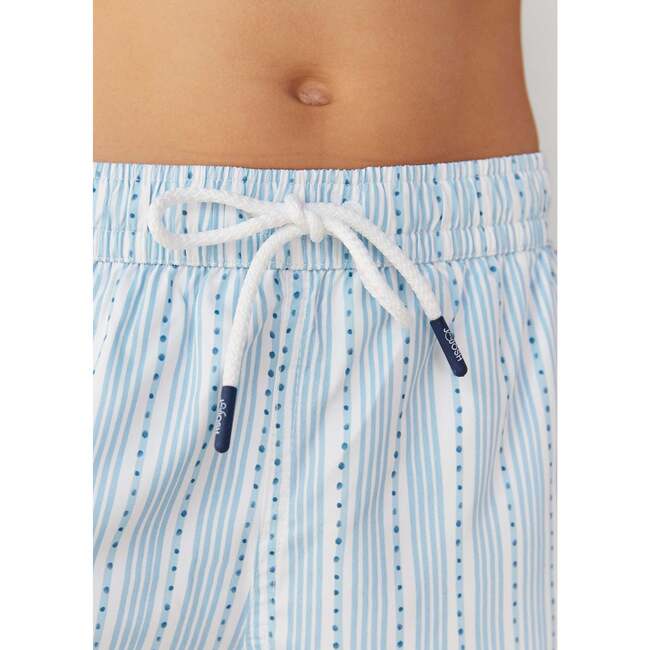Boy's Swim Shorts, Blue Stripes - Swim Trunks - 3