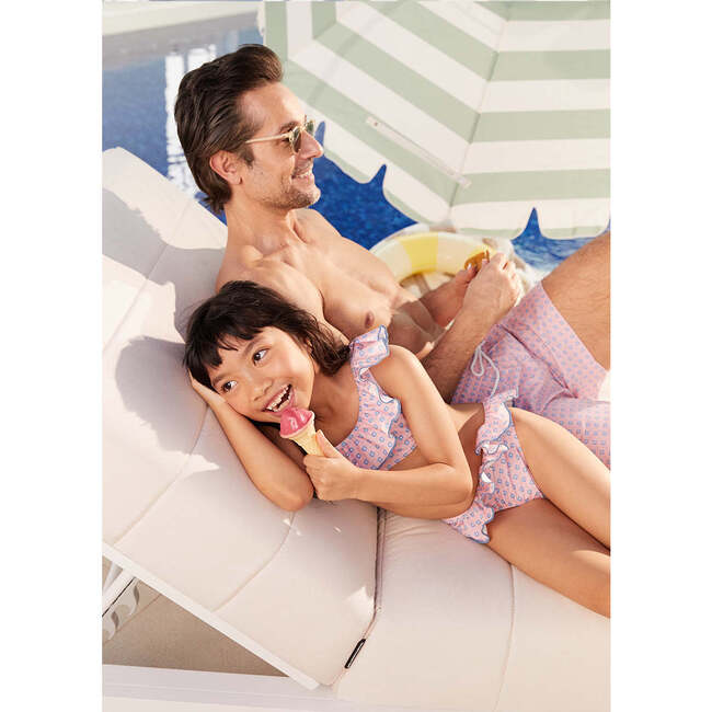 Girls' Ruffle Bikini, Pink Geo - Two Pieces - 5