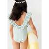 Girls' Ruffle Swimsuit, Green Stripes - One Pieces - 7