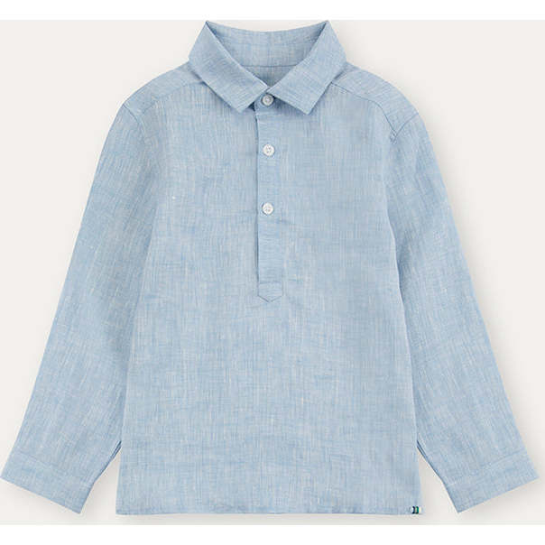 100% Linen Shirt, Blue Denim