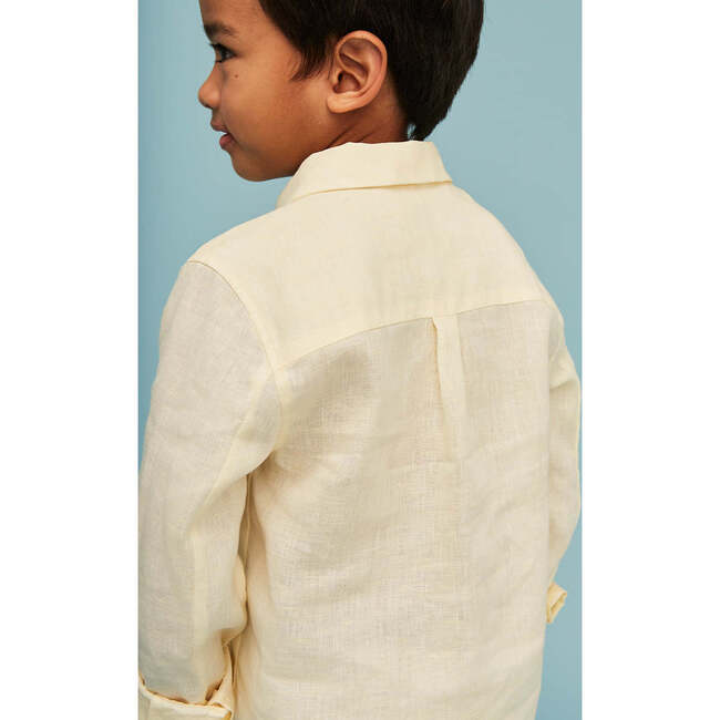 100% Linen Shirt, Vanilla Yellow - Button Downs - 4