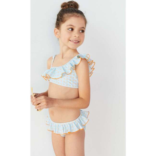Girls' Ruffle Bikini, Turquoise  Geo - Two Pieces - 6