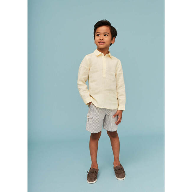 100% Linen Shirt, Vanilla Yellow - Button Downs - 6