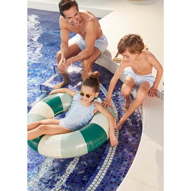 Boy's Swim Shorts, Blue Stripes - Swim Trunks - 7