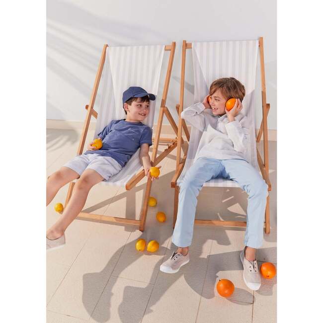 100% Linen Shirt, Light Blue Stripes - Button Downs - 7