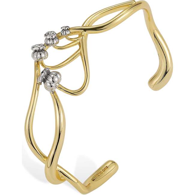Lily of the Valley Bangle, Gold & White