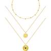 Madonna Necklaces Set, Gold & Green - Necklaces - 1 - thumbnail
