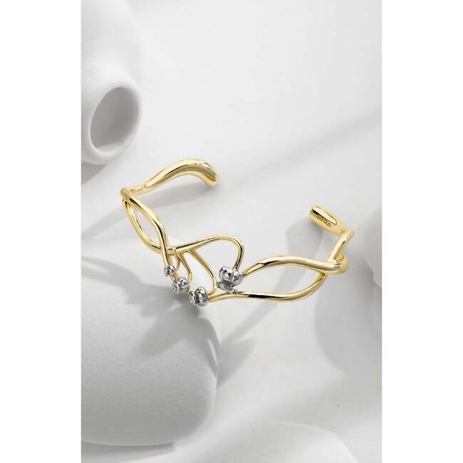 Lily of the Valley Bangle, Gold & White