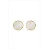 Enamel Ripple Earrings, White & Gold - Earrings - 1 - thumbnail
