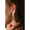 Uraeus Ear Cuff, White & Gold - Earrings - 3