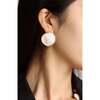 Enamel Ripple Earrings, White & Gold - Earrings - 3
