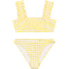 Pretty Gingham Bikini, Yellow - Two Pieces - 1 - thumbnail