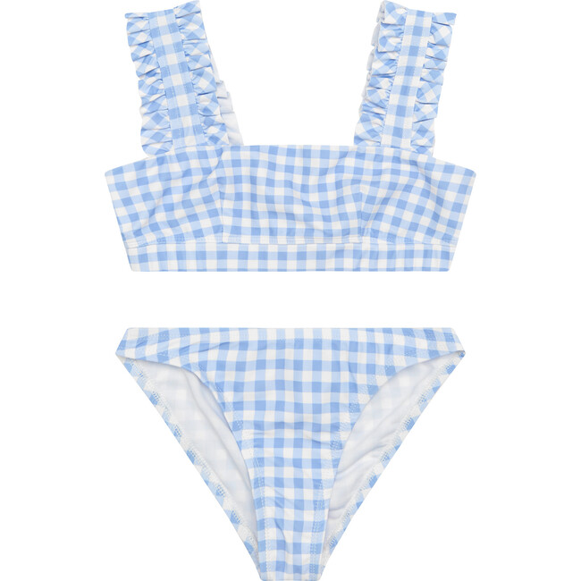 Pretty Gingham Bikini, Blue - Two Pieces - 1