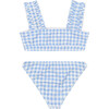 Pretty Gingham Bikini, Blue - Two Pieces - 3