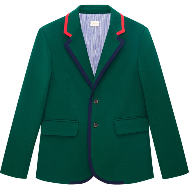 Holiday Contrast Edge Blazer, Emerald - Blazers - 1