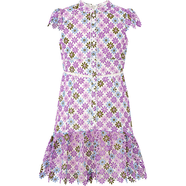 Sadie Floral Embroidered Short Flutter Sleeve Mini Dress, Multicolors - Dresses - 1