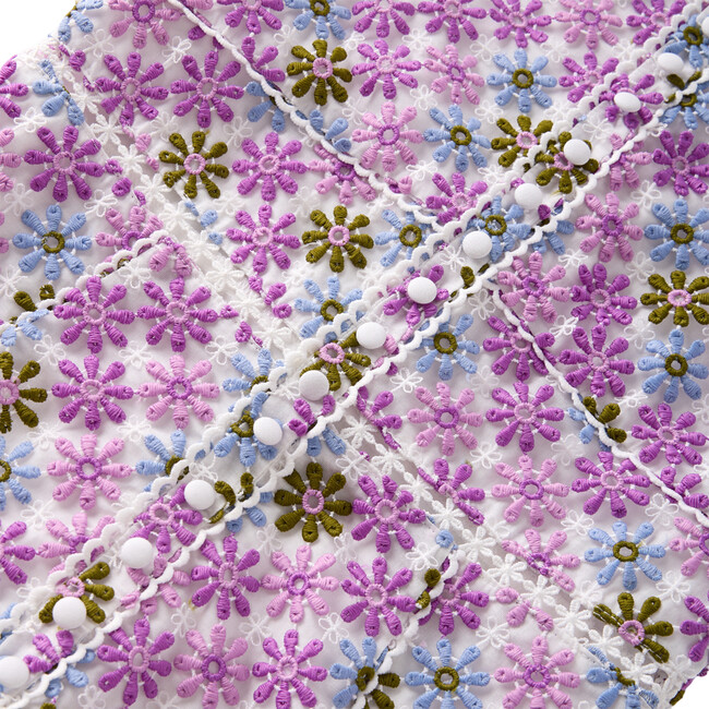 Sadie Floral Embroidered Short Flutter Sleeve Mini Dress, Multicolors - Dresses - 5