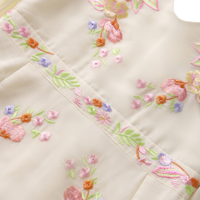 Sasha Balloon Sleeve Maxi Dress, Cream - Dresses - 4