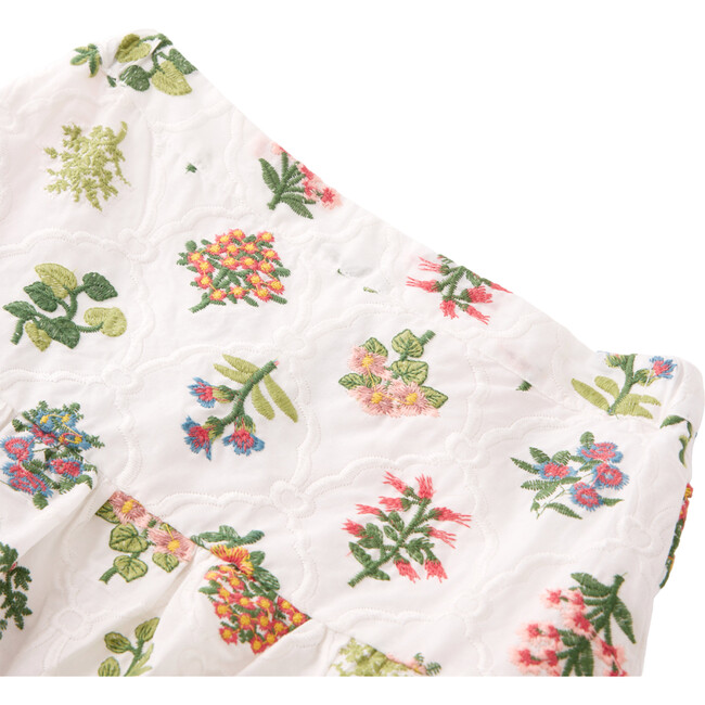 Lillian Floral Embroidered A-Line Mini Skirt, Ivory - Skirts - 3