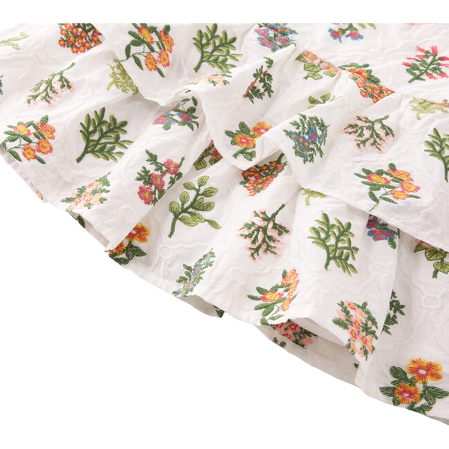 Lillian Floral Embroidered A-Line Mini Skirt, Ivory - Skirts - 4