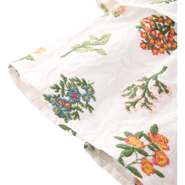 Lillian Floral Embroidered A-Line Mini Skirt, Ivory - Skirts - 5