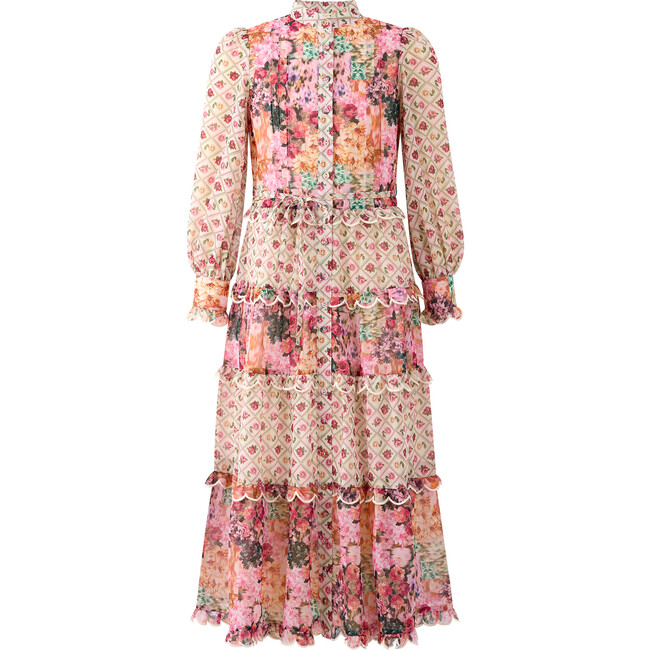 Lilah Floral Print Long Bishop Sleeve Maxi Dress, Multicolors - Dresses - 1
