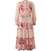 Lilah Floral Print Long Bishop Sleeve Maxi Dress, Multicolors - Dresses - 1 - thumbnail