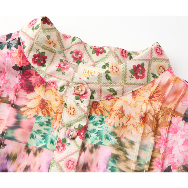 Lilah Floral Print Long Bishop Sleeve Maxi Dress, Multicolors - Dresses - 3