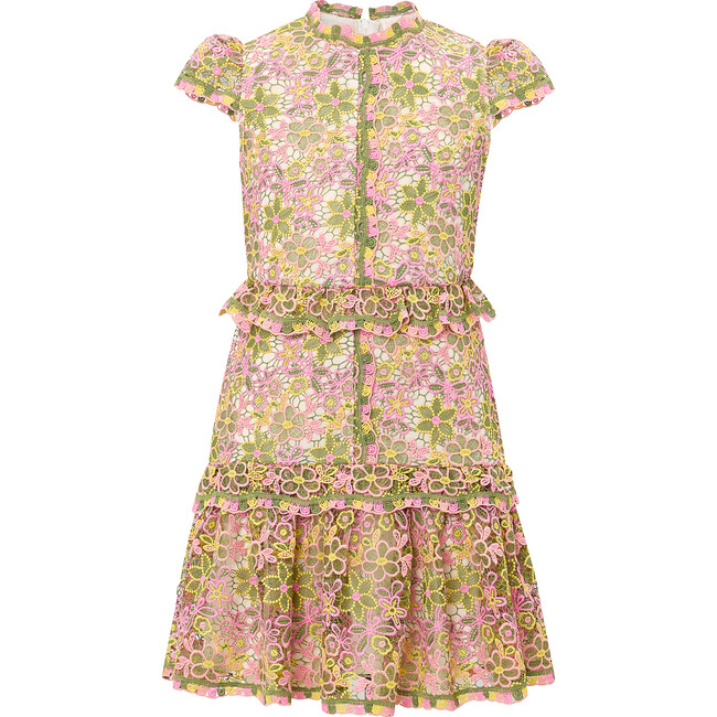 Ella Embroidered Mini Dress, Floral - Dresses - 1