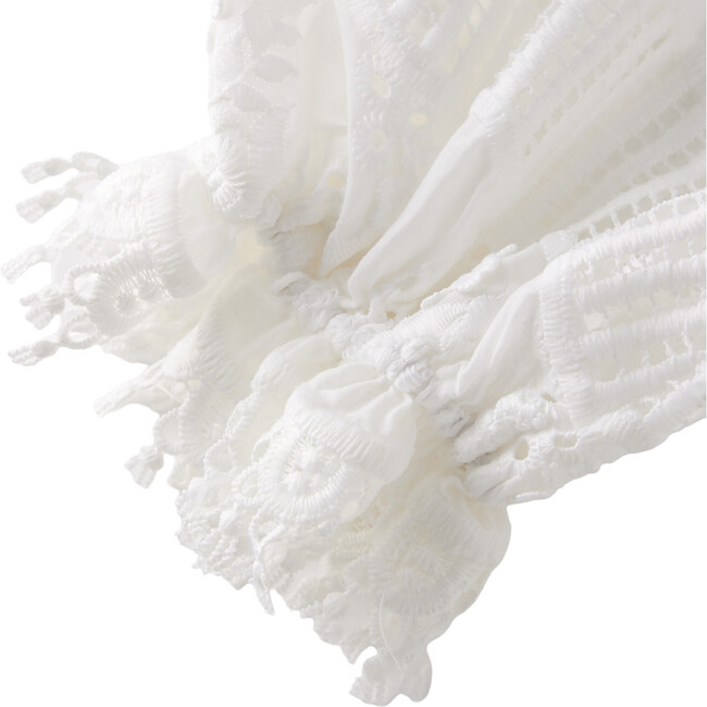 Natalia Lace Embroidered Long Balloon Sleeve Mini Dress, Ivory - Dresses - 5