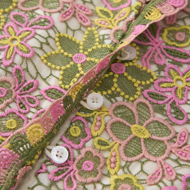 Ella Embroidered Short Flutter Sleeve Top, Floral - Blouses - 6