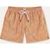 Men's Swim Shorts, Orange Flowers - Swim Trunks - 1 - thumbnail